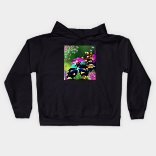 Love Birds  -  Butterflies - Flowers Kids Hoodie